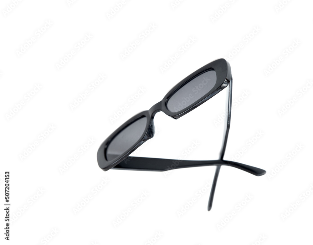Black glasses on a white background. Black glasses on a white background.