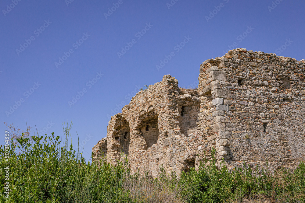 Remains of buildings, the ruins of Devlet Agora in Side, Turkey Remains of buildings, the ruins of Devlet Agora in Side, Turkey
