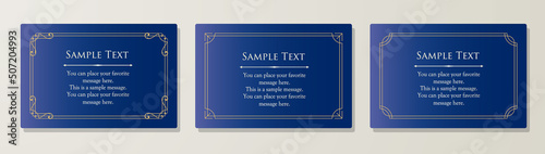 高級感のあるカードデザイン。アンティークな装飾デザイン。エレガントな縁の模様。