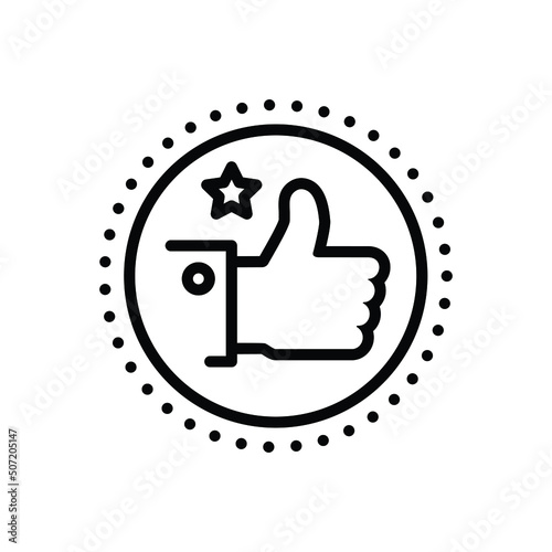 Black line icon for praise