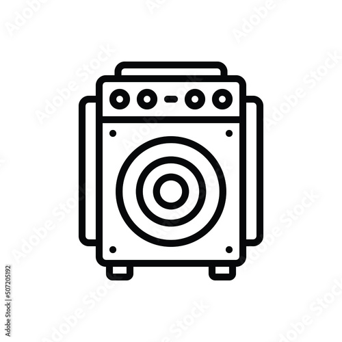 Black line icon for amp audio