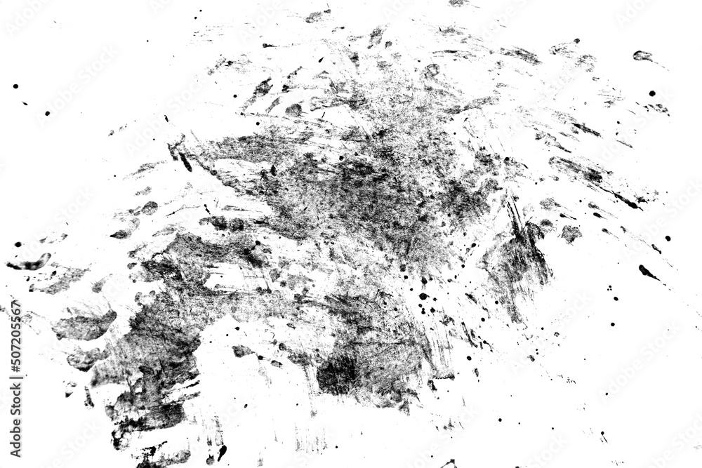 Dirty spots on a white background. Abstract texture of monochrome particles.