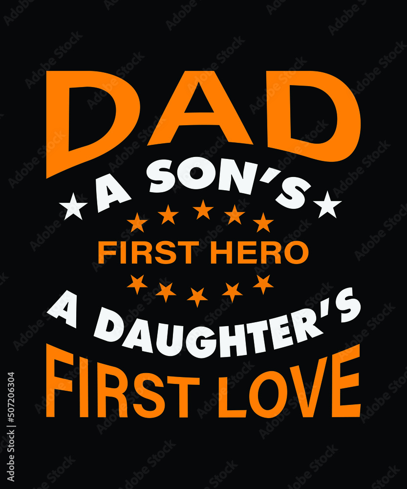 father's day typography t-shirt design and notebook cover design black yellow and white