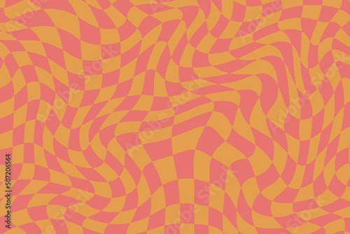 Hand drawn colorful retro style groovy psychedelic background