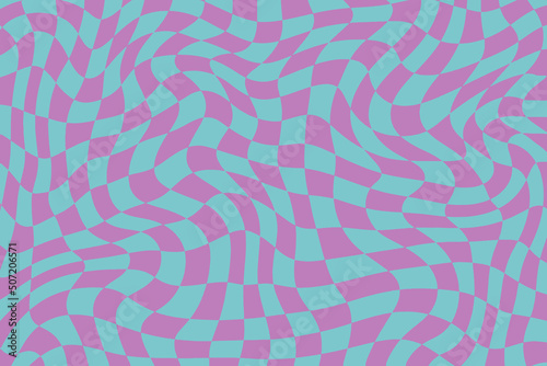 Hand drawn colorful retro style groovy psychedelic background