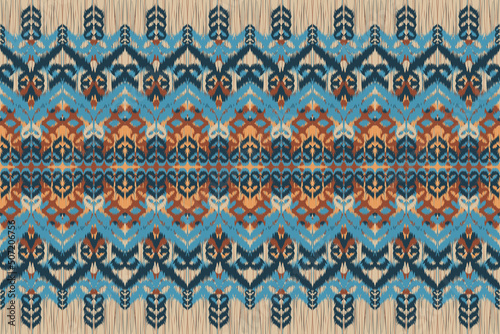 Ethnic ikat chevron pattern background Traditional pattern on the fabric in Indonesia and other Asian countries.