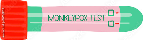 Monkeypox virus test sample tube icon cartoon style  vector illustration photo