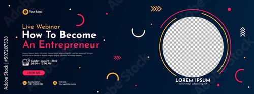 Business conference banner template design for webinar, marketing, online class program, etc