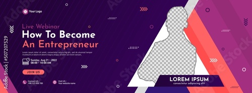 Business conference banner template design for webinar, marketing, online class program, etc