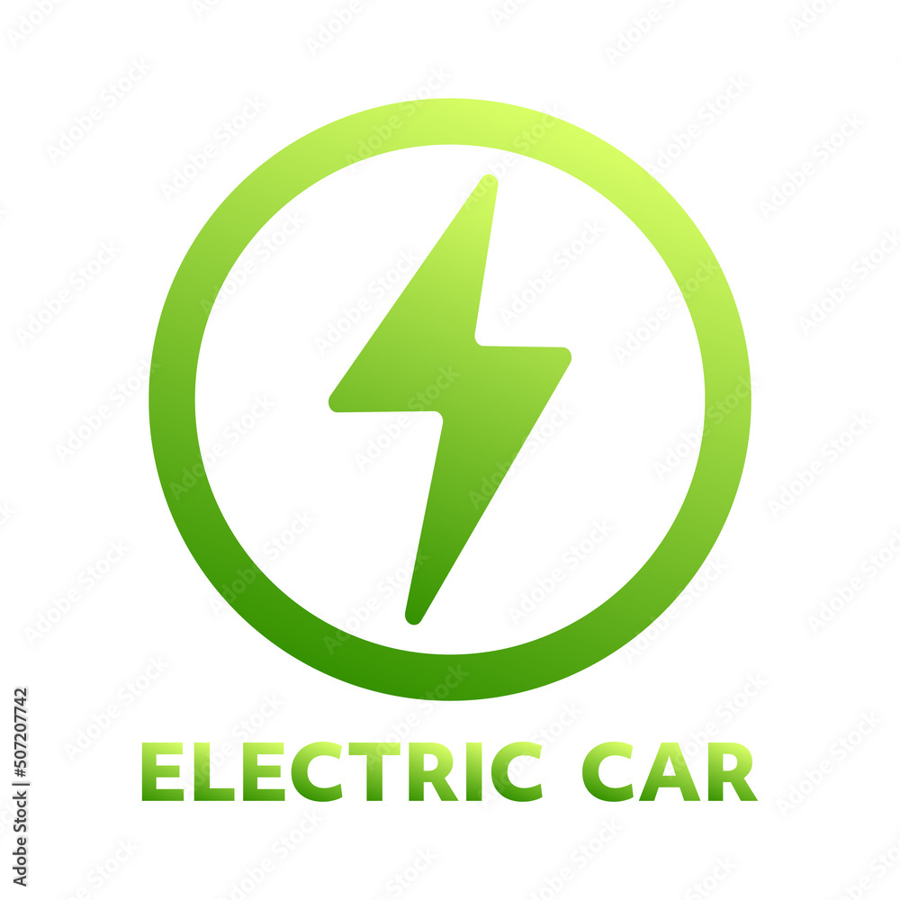 Green energy lightning clean energy ,EV technology ,isolated on white background ,Vector illustration EPS 10