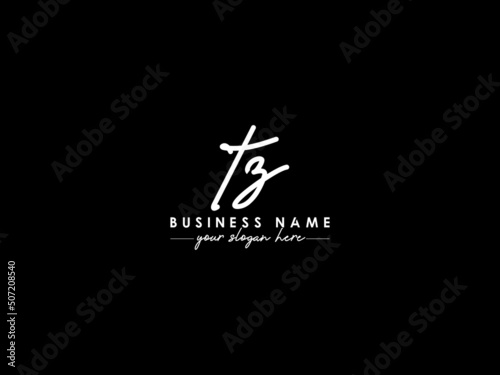 Luxury TZ Signature Logo, Signature Tz zt Logo Letter Vector Art photo