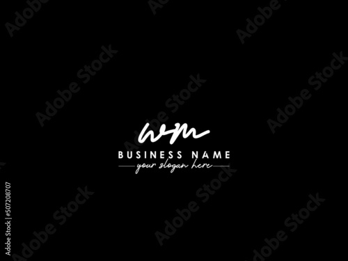 Signature WM Logo Icon, Fashion Wm mw Signature Logo Design For A Beauty Company photo