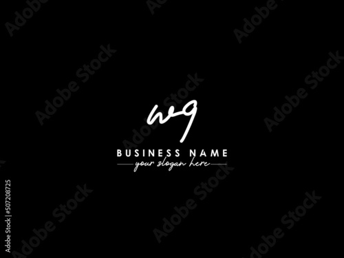 Signature WQ Logo Icon, Fashion Wq qw Signature Logo Design For A Beauty Company photo