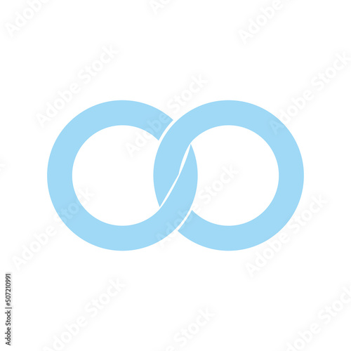 Infinity icon. Two locked circles vector illustration. Link icon.
