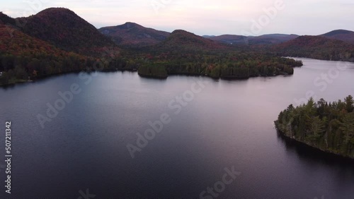 Drone Aerial view of lac superieur quebec photo
