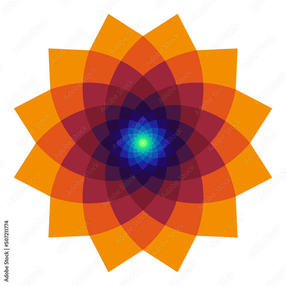 Obraz premium Geometric Abstract Flower Circle Logo 