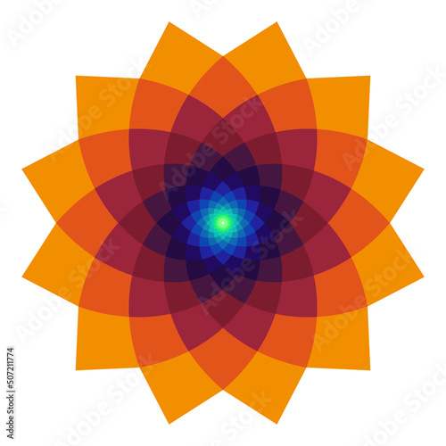Geometric Abstract Flower Circle Logo 