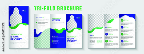 Medical Healthcare Tri-fold Brochure Template Design