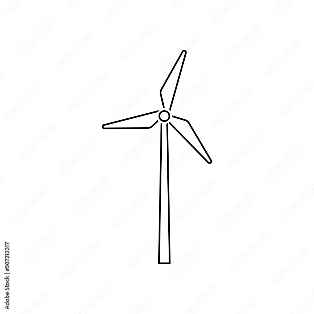 Wind power thin line icon isolate on white background. Wind power thin line icon isolate on white background.