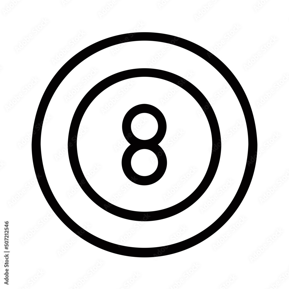 billiard ball line icon billiard ball line icon