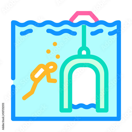 diving bell color icon vector. diving bell sign. isolated symbol illustration