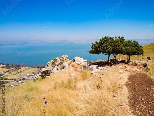 Slika na platnu The sea of galilee from Arbel cliff in HDR colors