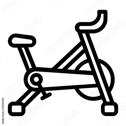 stationary bike line icon