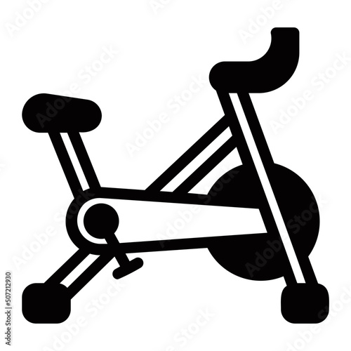 stationary bike glyph icon