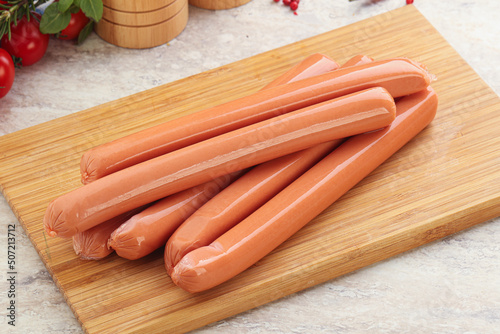 Boiled Pork sausages for brakfast photo