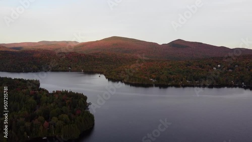 Drone Aerial view of lac superieur quebec photo