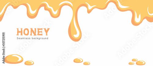 Seamless dripping honey background. Graphic concept for your design. Vector illustration
