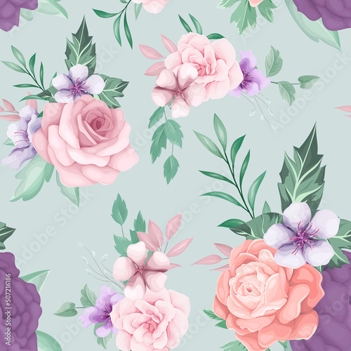 beautiful hand drawing floral seamless pattern