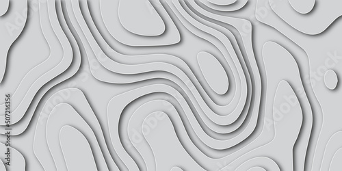 Abstract white papercut background with waves. Abstract papercut and multi layer cutout geometric pattern on vector, Abstract soft white background with waves, textured Papercut.