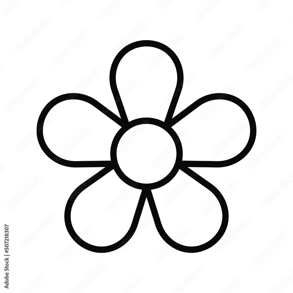 Flower Icon in trendy flat style isolated color editable Flower Icon in trendy flat style isolated color editable