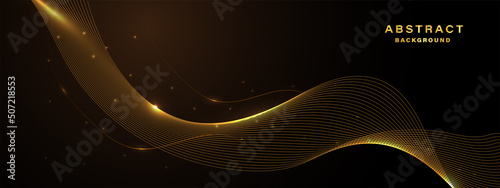 Abstract gold background with flowing lines. Dynamic waves. vector illustration.