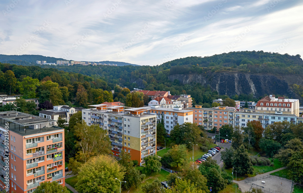 Aerial view on Usti-nad-Labem town, Czech republic