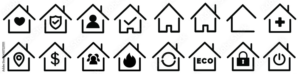 House vector icon set. home illustration sign collection. building symbol. House vector icon set. home illustration sign collection. building symbol.