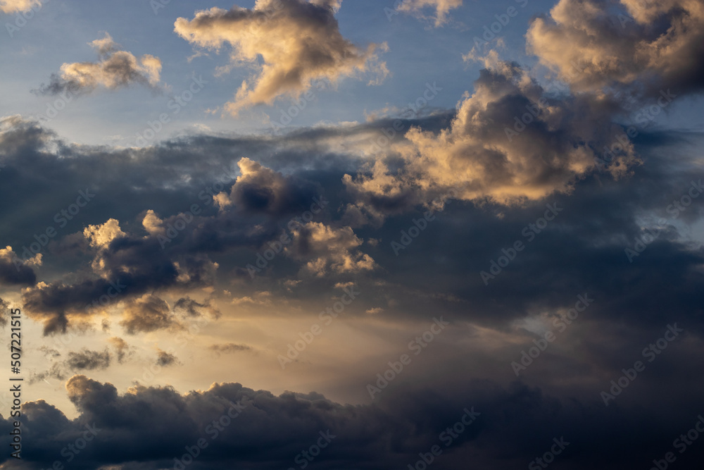 sky with rainy clouds