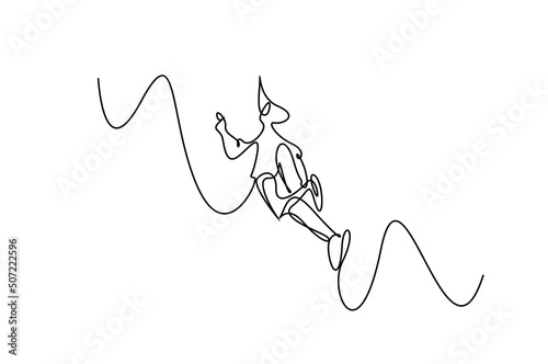 a person flying in the air touches something with his thumb in the simulation