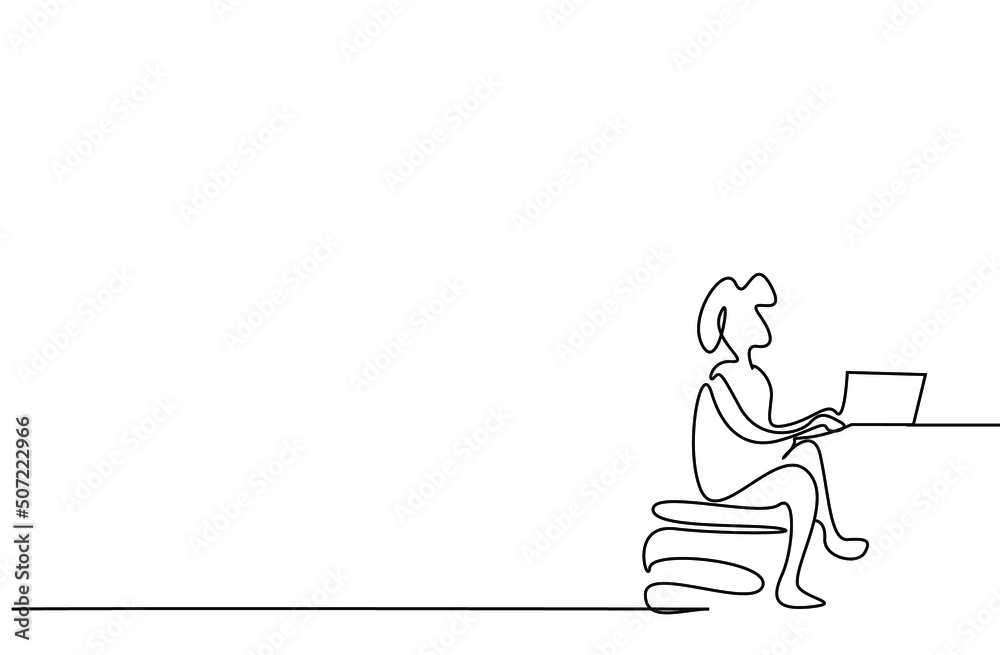 a person comfortably uses a computer laptop at home or in the office a person comfortably uses a computer laptop at home or in the office