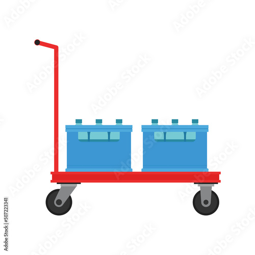 Crate vector. free space for text. wallpaper. Bottle in crate. cart vector. Crate beer on cart.