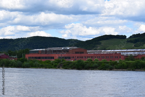 alte rote Fabrik am Rheinufer photo