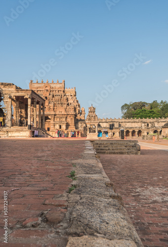 ancient temple in archaeological site, Brihadeeswara Temple.