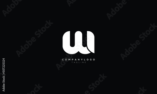 WU UW Abstract initial monogram letter alphabet logo design