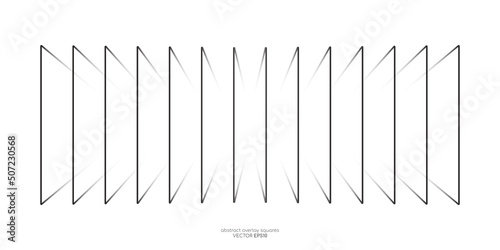 Abstract perspective rectangles line frame overlay pattern isolated on white background. Vector illustration in concept technology, modern, music.