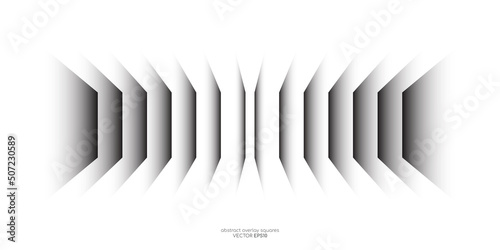 Abstract perspective rectangles overlay light shadow pattern isolated on white background. Vector illustration in concept technology, modern, music.