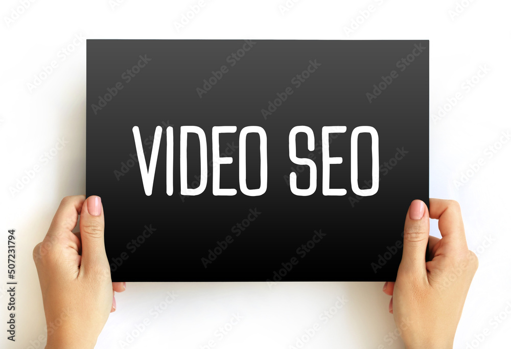 Video Seo text on card, concept background Video Seo text on card, concept background