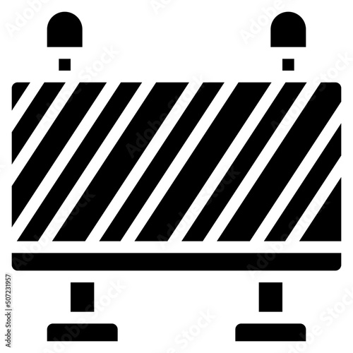 Road Works Barrier Icon