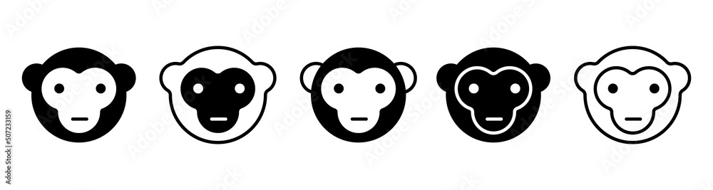 Monkey vector icon.Set of simple monkey sign. Monkey vector icon.Set of simple monkey sign.