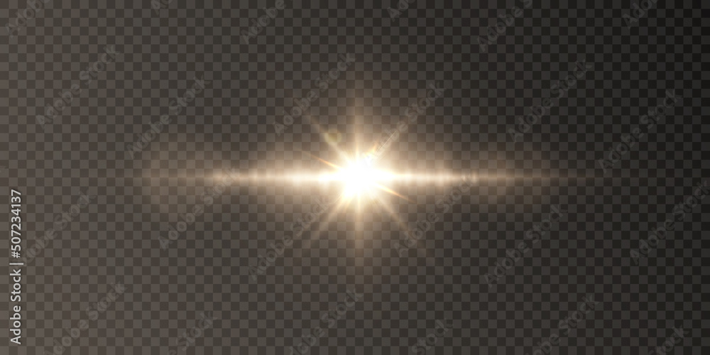 Light gold flash starlight png. Light sunlight. Shimmering glare on a transparent background. Vector Light gold flash starlight png. Light sunlight. Shimmering glare on a transparent background. Vector